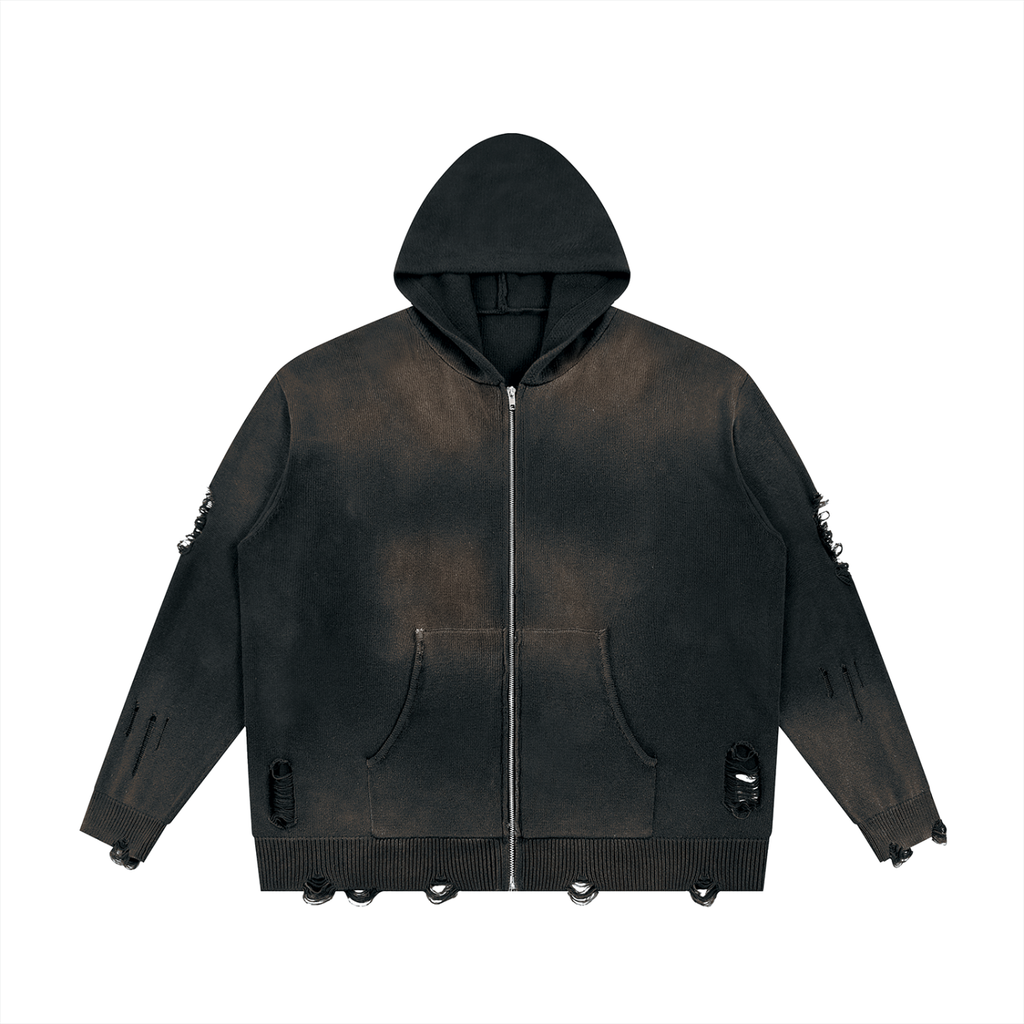 Vintage Black Faded  Ripped Trust Jacket