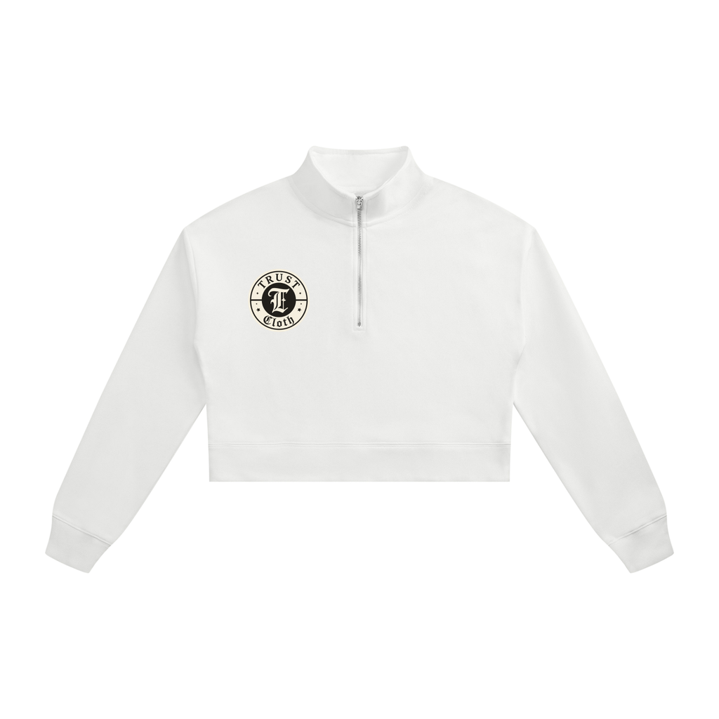 Women Trust Logo Cropped Half-Zip
