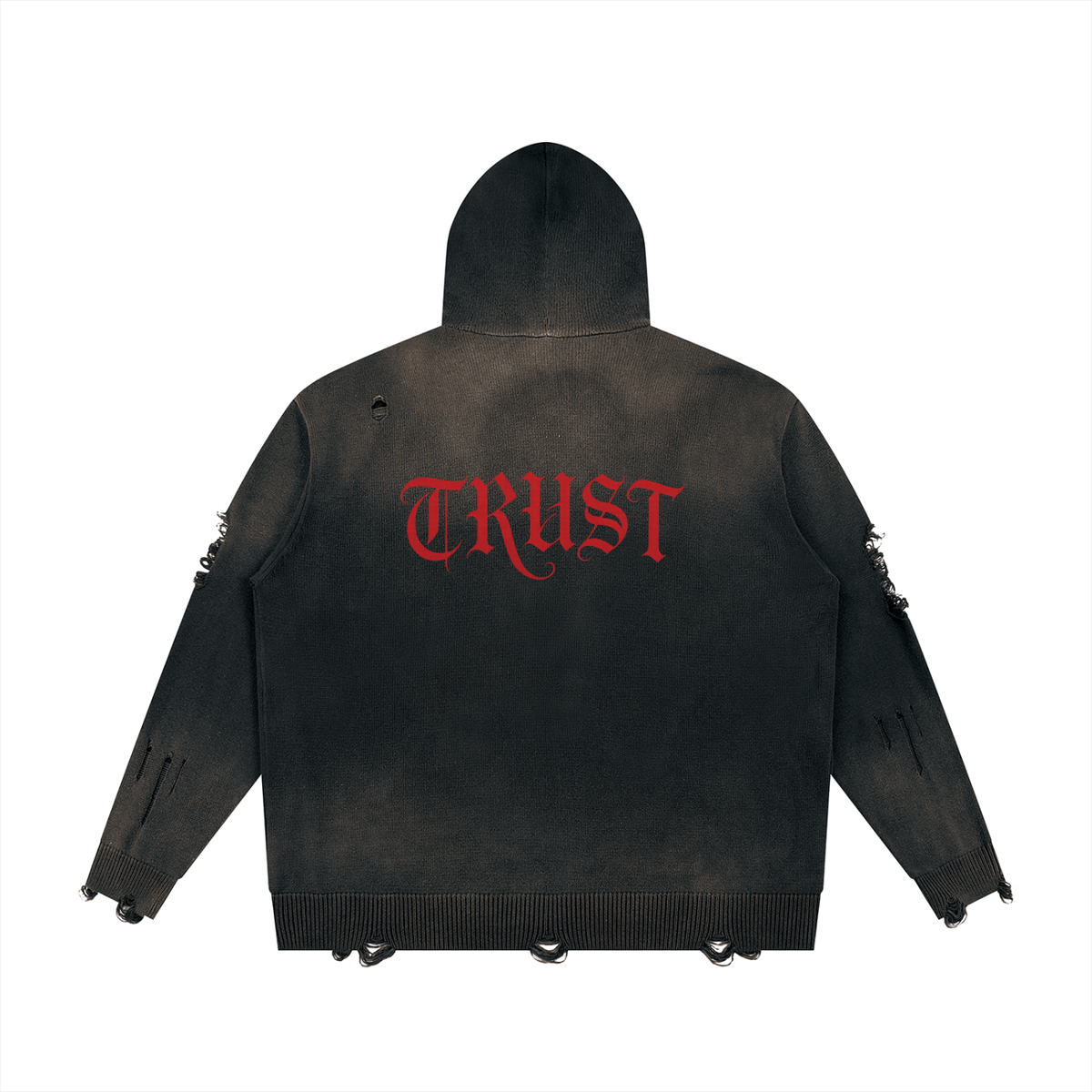 Vintage Black Faded  Ripped Trust Jacket